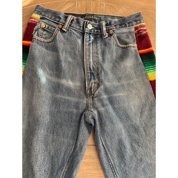 Breyer & Eliot reworked vintage levi jeans boho bell bottom one of a kind sz 26 - Picture 2 of 9